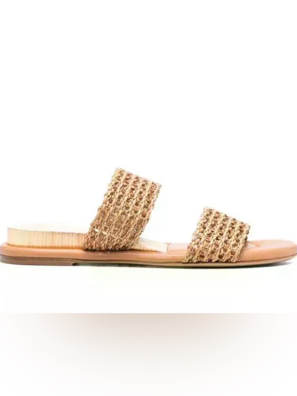 Casadei Isa sandals Italy woven leather straps branded insole Sz 37.5 (7.5)